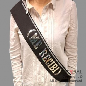 BANDA ME RECIBI METALIZADO PLATA CON GUARDA x 5 UNIDADES